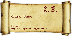 Kling Bene névjegykártya